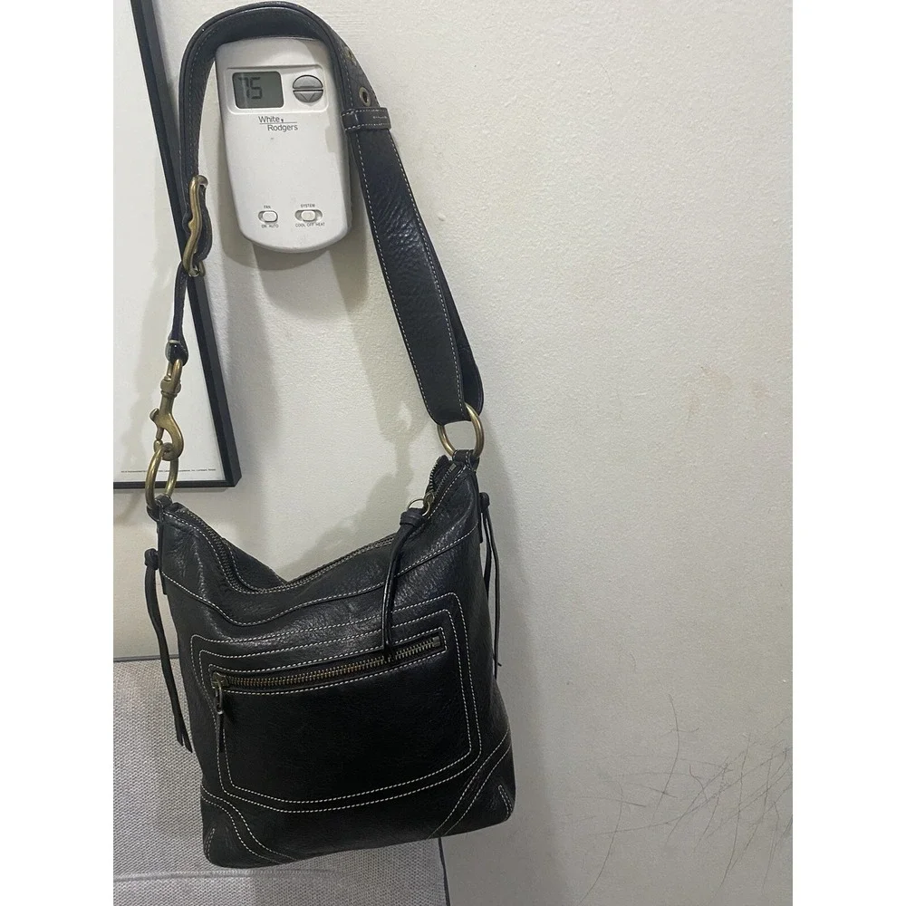 Coach Chelsea Laced Duffle Crossbody Shoulder Bag 10399 Black Leather Vintage